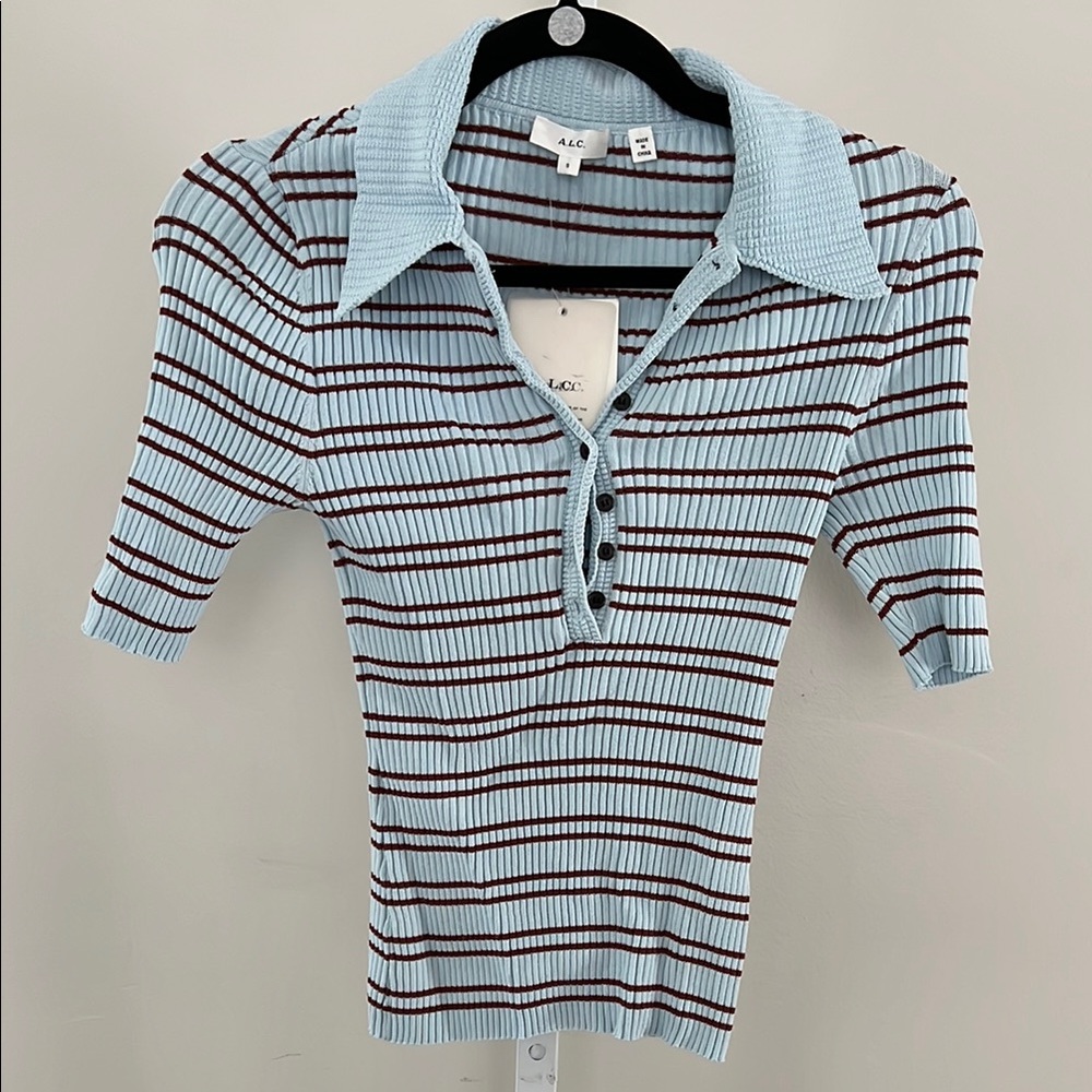 A.L.C. Sydney Top in Ice Water & Sequoia - Picture 3 of 7